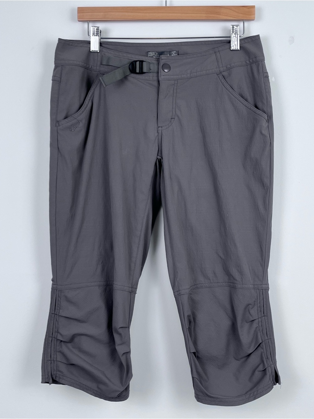 Prana Women's Brown Belted Capri Hiking/ Trekking Pants Size 8; Gorpcore, Nature